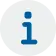 Une icône représentant la lettre « i » minuscule en bleu, centrée sur un fond circulaire blanc, symbolisant l'information ou l'aide, avec un design minimaliste et simple.